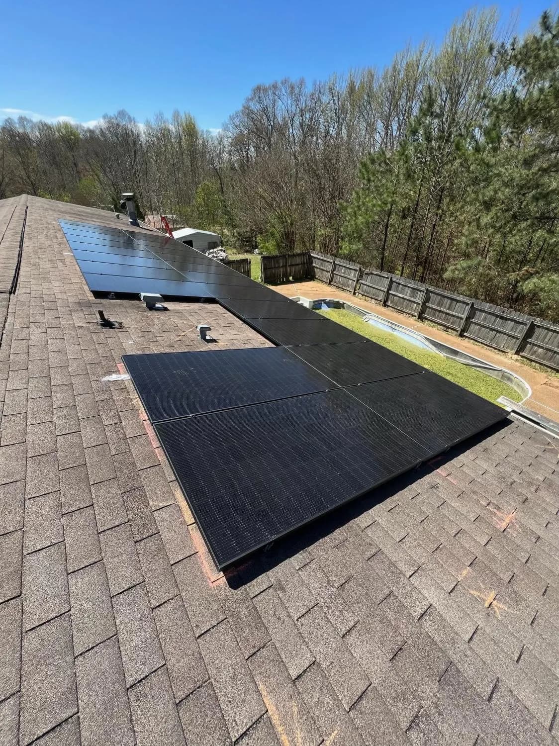 Completed rooftop solar installation on a residential home